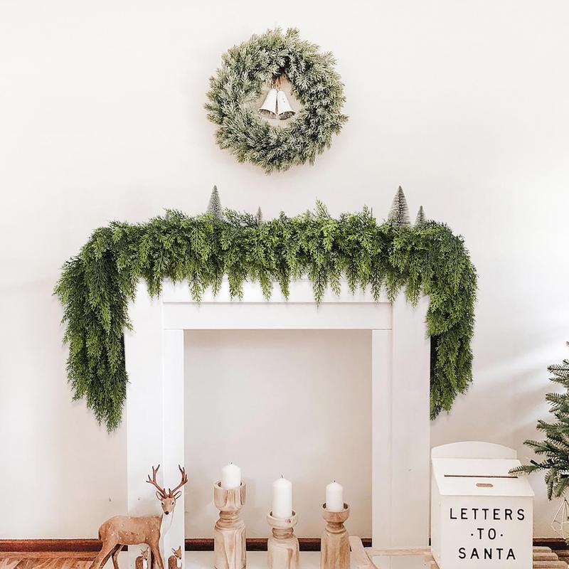 6FT Artificial Cedar Garland – Real Touch Green Pine