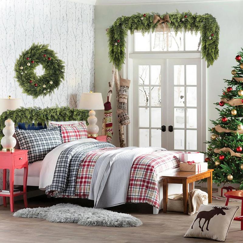 6FT Artificial Cedar Garland – Real Touch Green Pine